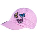 Bejsbolówka dla dziewczynki z motylami z filtrem UV +30 oraz Oeko-Tex